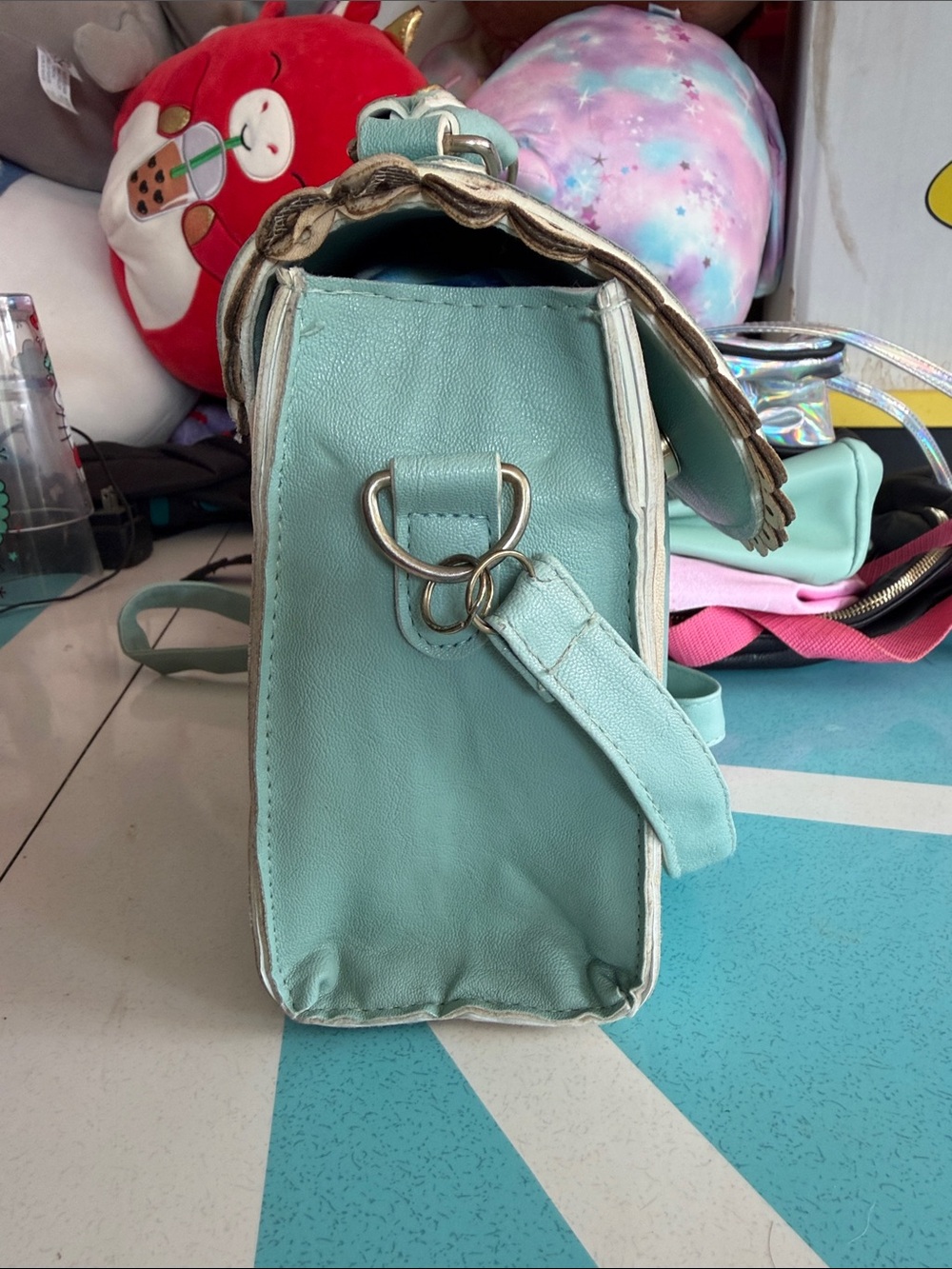 Mint & Cream Bow-Accent Satchel Bag - Lolita Style - Picture 4 of 6